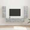 vidaXL Conjunto de mueble de TV 4 pcs Gris Concreto
