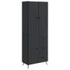 vidaXL Juego de armarios 2 pcs Negro Madera de ingenier&iacute;a