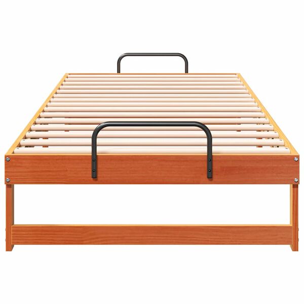 vidaXL Estructura de cama Marrón 80 x 220 cm Madera de pino macizo