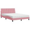 vidaXL Cama con colch&oacute;n Hanko terciopelo rosa 120x200 cm