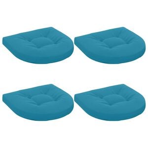 vidaXL Cojines de Asiento de 4 Piezas 4 uds. 100% Poli&eacute;ster Azul Claro