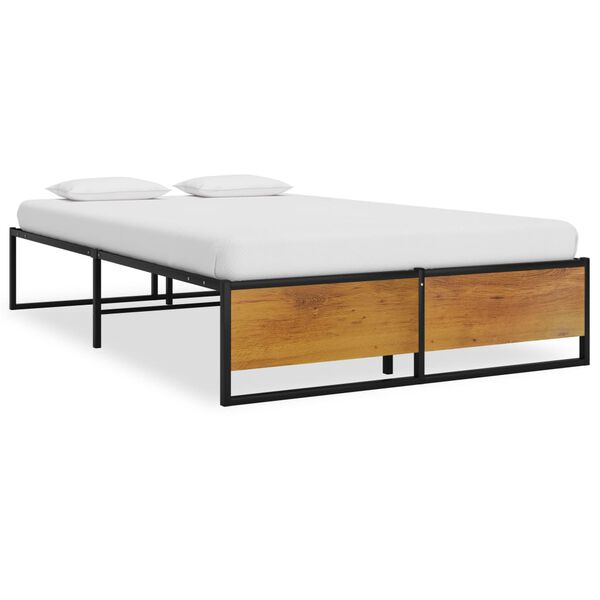 vidaXL Estructura de cama sin colchón metal negro 120x200 cm