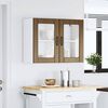 vidaXL Armario pared cocina puerta de cristal Lucca roble marr&oacute;n
