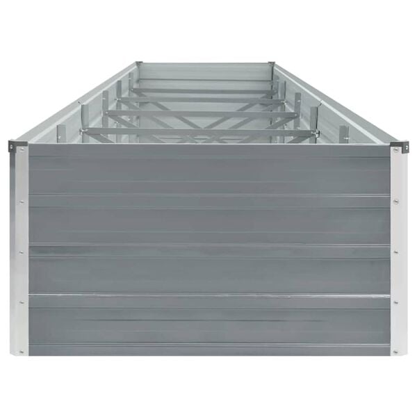 vidaXL Arriate de jard&iacute;n de acero galvanizado gris 480x80x45 cm