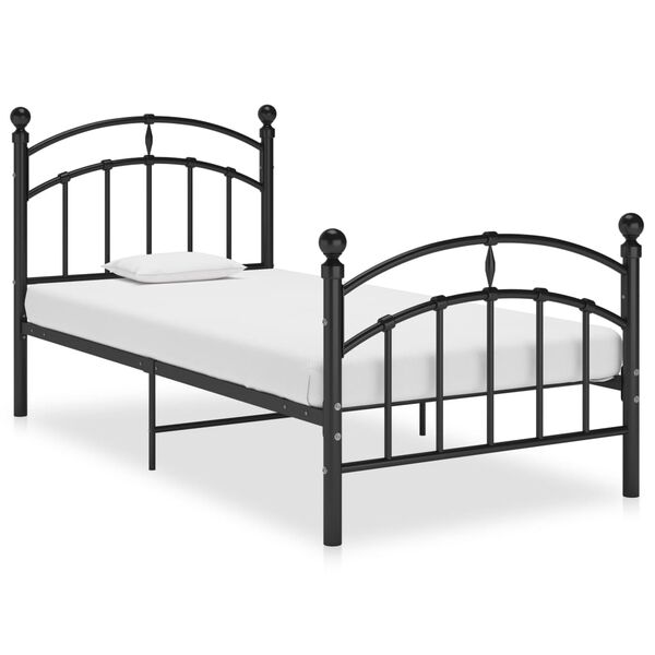 vidaXL Estructura de cama sin colch&oacute;n metal negro 100x200 cm