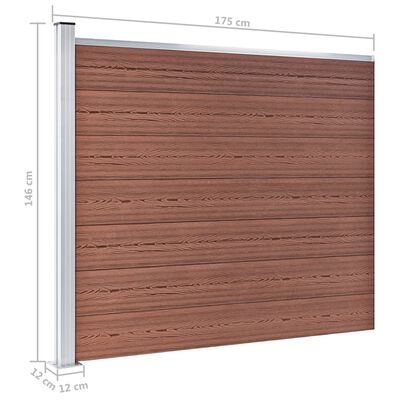 vidaXL Set de panel de valla WPC marrón 699x146 cm