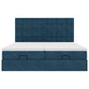 vidaXL Cama otomana con colchones y luces LED azul oscuro 200x200 cm
