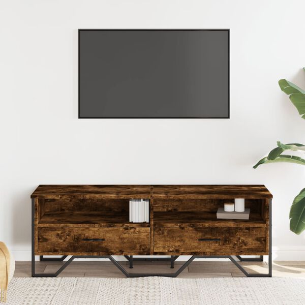 vidaXL Mueble de TV madera de ingenier&iacute;a roble ahumado 122x34x41 cm
