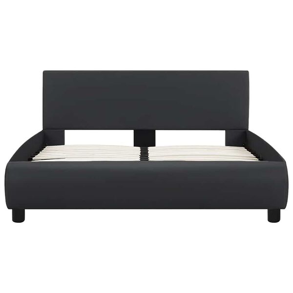 vidaXL Estructura de cama con LED de cuero sintético negro 120x200 cm