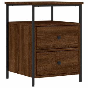 vidaXL Mesita de noche madera de ingenier&iacute;a marr&oacute;n roble 44x45x60 cm