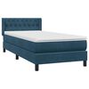 vidaXL Cama box spring con colch&oacute;n terciopelo azul oscuro 100x220 cm
