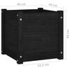 vidaXL Jardinera de madera maciza de pino negro 40x40x40 cm