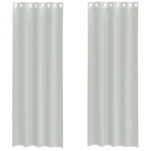 vidaXL Cortinas de gasa con ojales 2 uds gris claro 140x260 cm