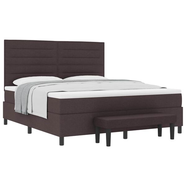 vidaXL Cama tipo Box Spring Marr&oacute;n Oscuro 180 x 200 cm tela