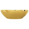 vidaXL Lavabo con rebosadero 58,5x39x21 cm cer&aacute;mica dorado
