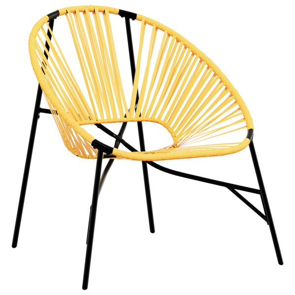 vidaXL Silla de jardín con forma huevo amarillo y negro