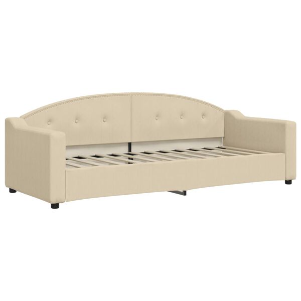 vidaXL Sofá cama sin colchón tela crema 80x200 cm