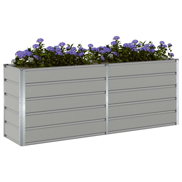 vidaXL Jardinera Gris Claro 480 x 50 x 45 cm Acero Galvanizado