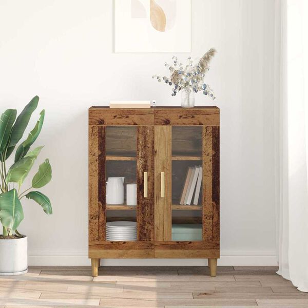 vidaXL Vitrina Madera Vieja 69,5 x 34 x 90 cm Madera contrachapada