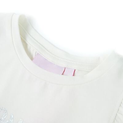 Camiseta infantil con mangas de volantes blanco 116