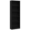 vidaXL Estante de libros Roble Negro 60 x 24 x 176 cm