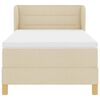 vidaXL Cama tipo Box Spring con colch&oacute;n Crema 90 x 190 cm tela