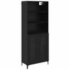 vidaXL Aparador alto Roble Negro 69,5 x 34 x 180 cm