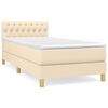 vidaXL Cama box spring con colch&oacute;n tela color crema 100x200 cm