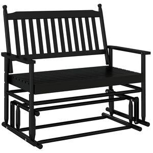vidaXL Banco deslizante madera maciza de &aacute;lamo negro 118x70x104,5 cm
