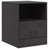 vidaXL Mesita de noche acero negra 34,5x39x44 cm