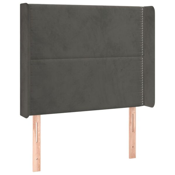 vidaXL Cabecero con LED de terciopelo gris oscuro 83x16x118/128 cm