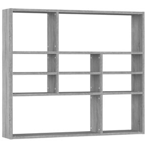 vidaXL Estanter&iacute;a de pared madera ingenier&iacute;a gris Sonoma 90x16x78 cm