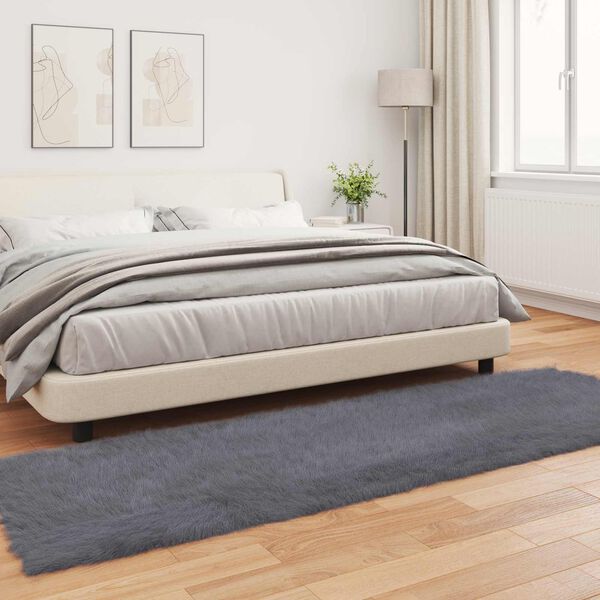 vidaXL Alfombra de Imitación de Piel de Oveja Tafalla Antracita