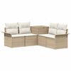 vidaXL Juego de Sof&aacute; 5 uds. Beige y blanco crema