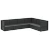 vidaXL Set muebles de jard&iacute;n 6 piezas y cojines rat&aacute;n sint&eacute;tico negro