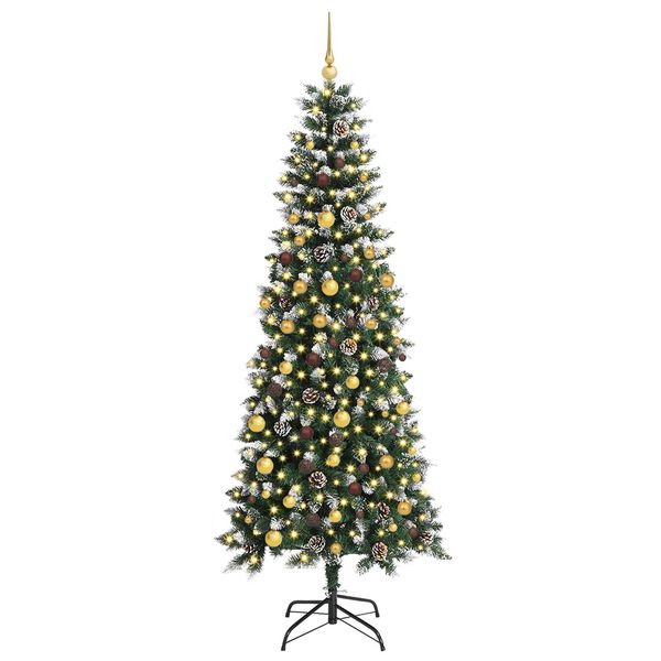 vidaXL &Aacute;rbol de Navidad artificial Verde 210 cm PVC, Pl&aacute;stico y Acero