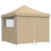 vidaXL Tienda de fiesta plegable Pop-Up con 4 paredes laterales beige