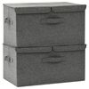 vidaXL Cajas de almacenaje 2 unidades tela gris antracita 50x30x25 cm