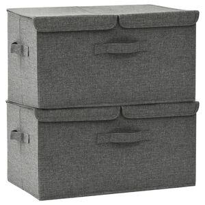 vidaXL Cajas de almacenamiento Tejido no tejido Gris antracita