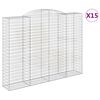 vidaXL Cestas de gaviones 15 uds forma de arco hierro 300x50x220/240cm