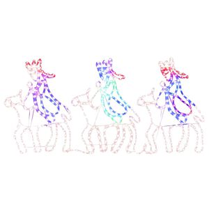 vidaXL Figura de Navidad de los Reyes Magos con 504 LED 70x50 cm