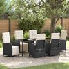 vidaXL Conjunto de Comedor de Jard&iacute;n 7 pcs Negro rat&aacute;n sint&eacute;tico