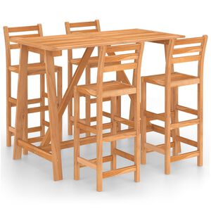 vidaXL Mesa y sillas de bar para jard&iacute;n 5 pzas madera maciza de acacia