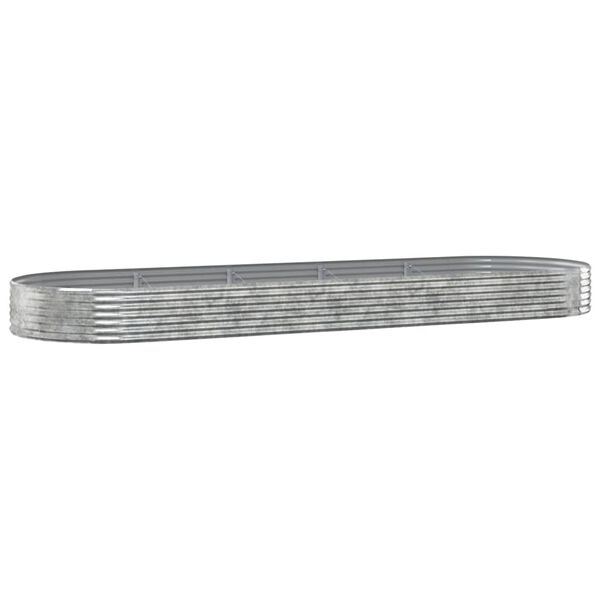 vidaXL Jardinera arriate acero galvanizado plata 450x140x36 cm