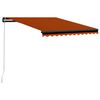 vidaXL Toldo retr&aacute;ctil manual naranja y marr&oacute;n 350x250 cm