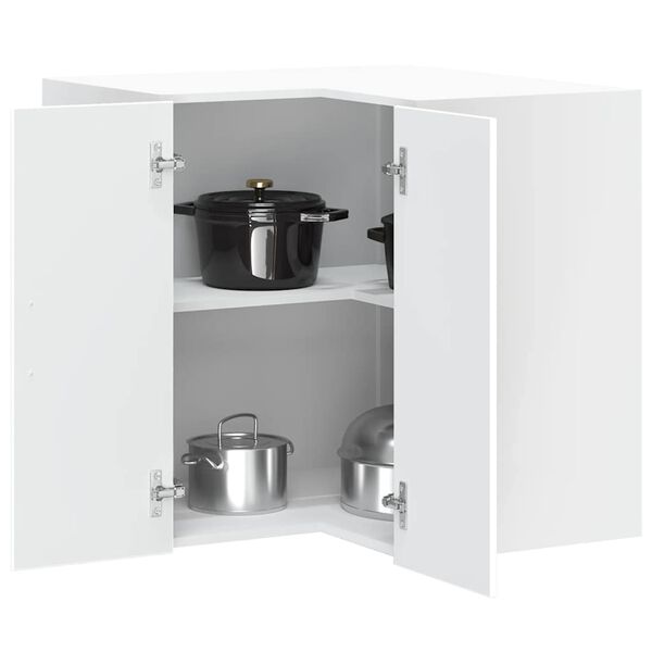 vidaXL Mueble de cocina esquina pared Porto madera ingenier&iacute;a blanca