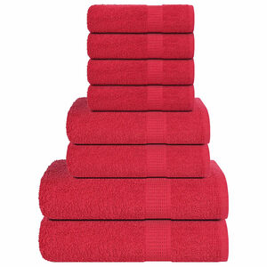 vidaXL Juego de toallas FROGN 8 piezas rojo 360 g/m&sup2;