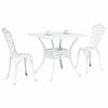 vidaXL Conjunto de mesa de jard&iacute;n 3 pcs Blanco Aluminio fundido