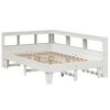 vidaXL Cama con estanter&iacute;a sin colch&oacute;n madera maciza blanca 135x190 cm