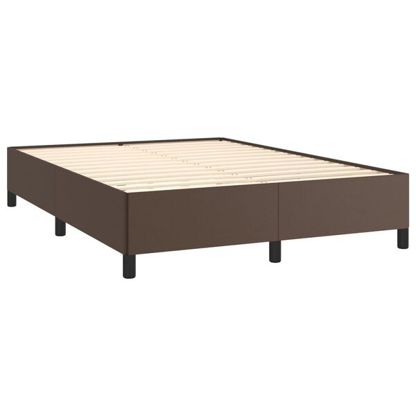 vidaXL Estructura de cama sin colch&oacute;n cuero sint&eacute;tico marr&oacute;n 140x200cm